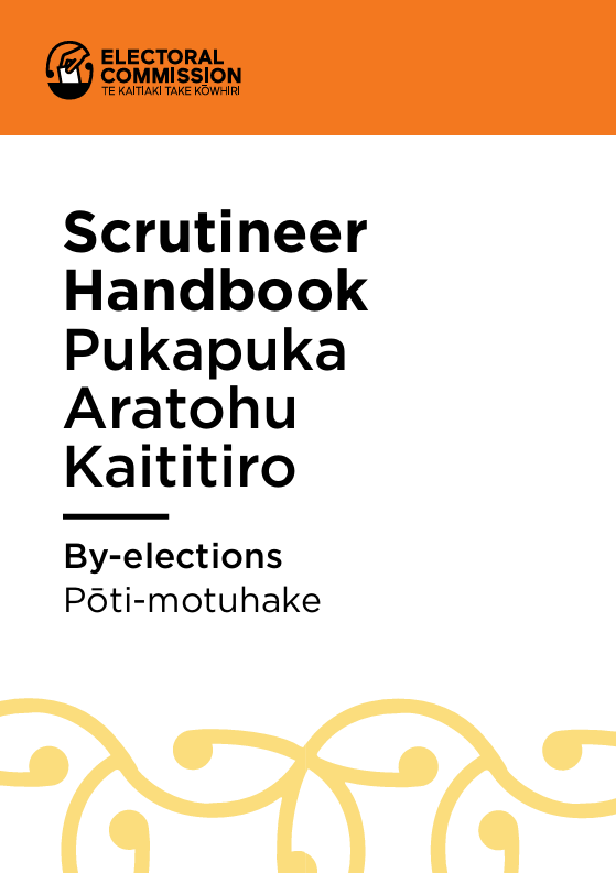 The cover of the 2026 Scrutineer's Handbook for by-elections